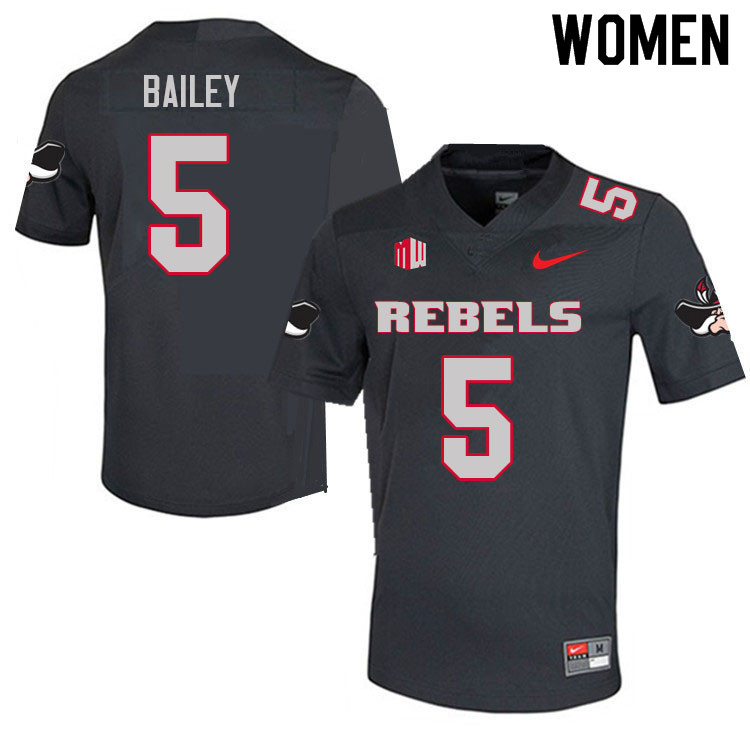 Women #5 Harrison Bailey UNLV Rebels College Football Jerseys Sale-Charcoal - Click Image to Close